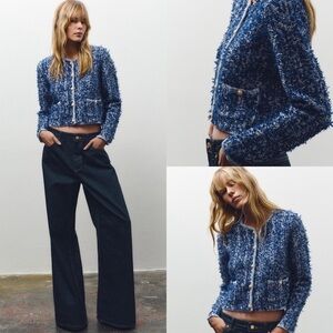 Zara Cable Knit Jacket Cardigan Size L